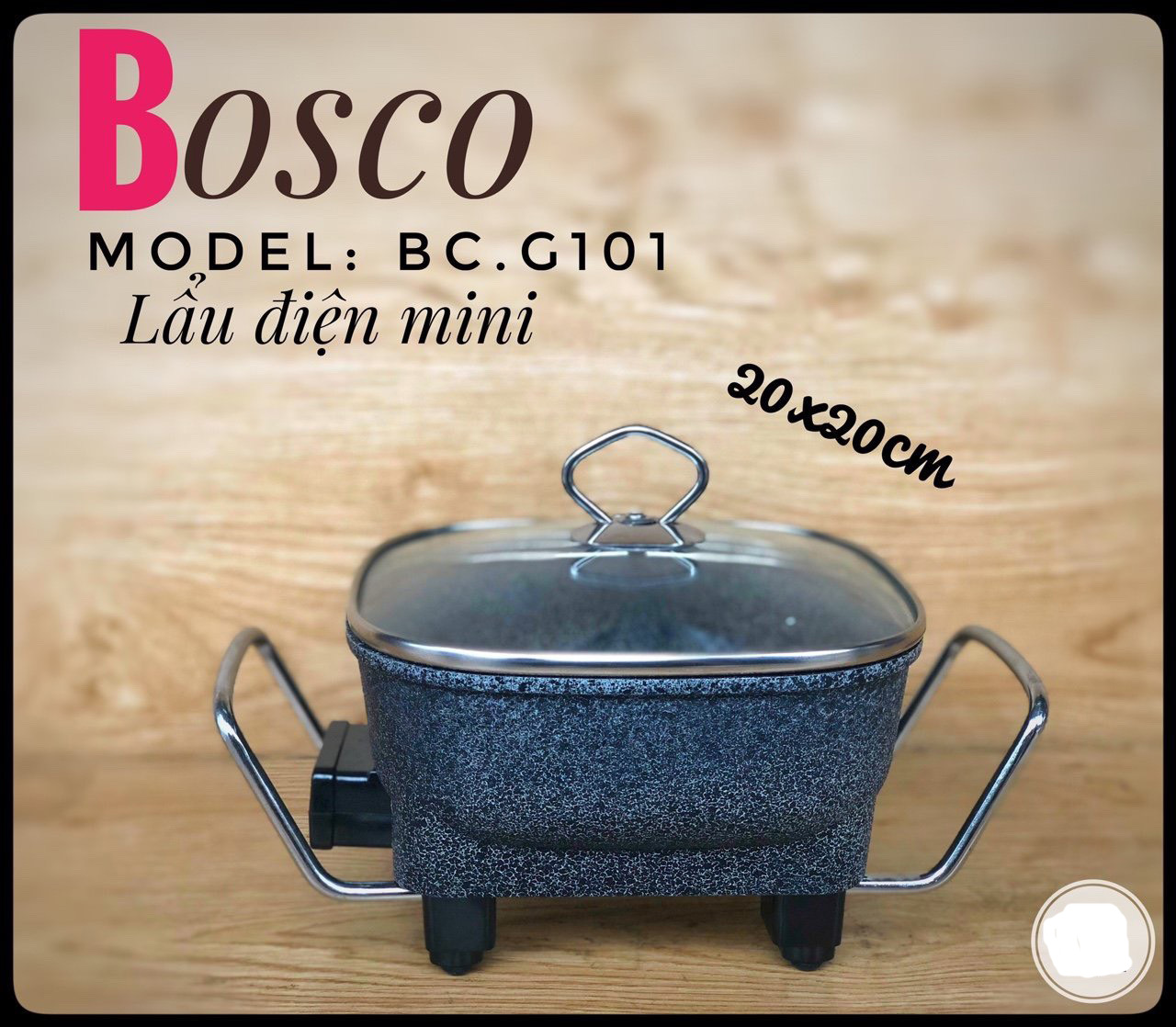 Nồi nấu lẩu đa năng bosco bc-g101 phù hợp 2 người ăn