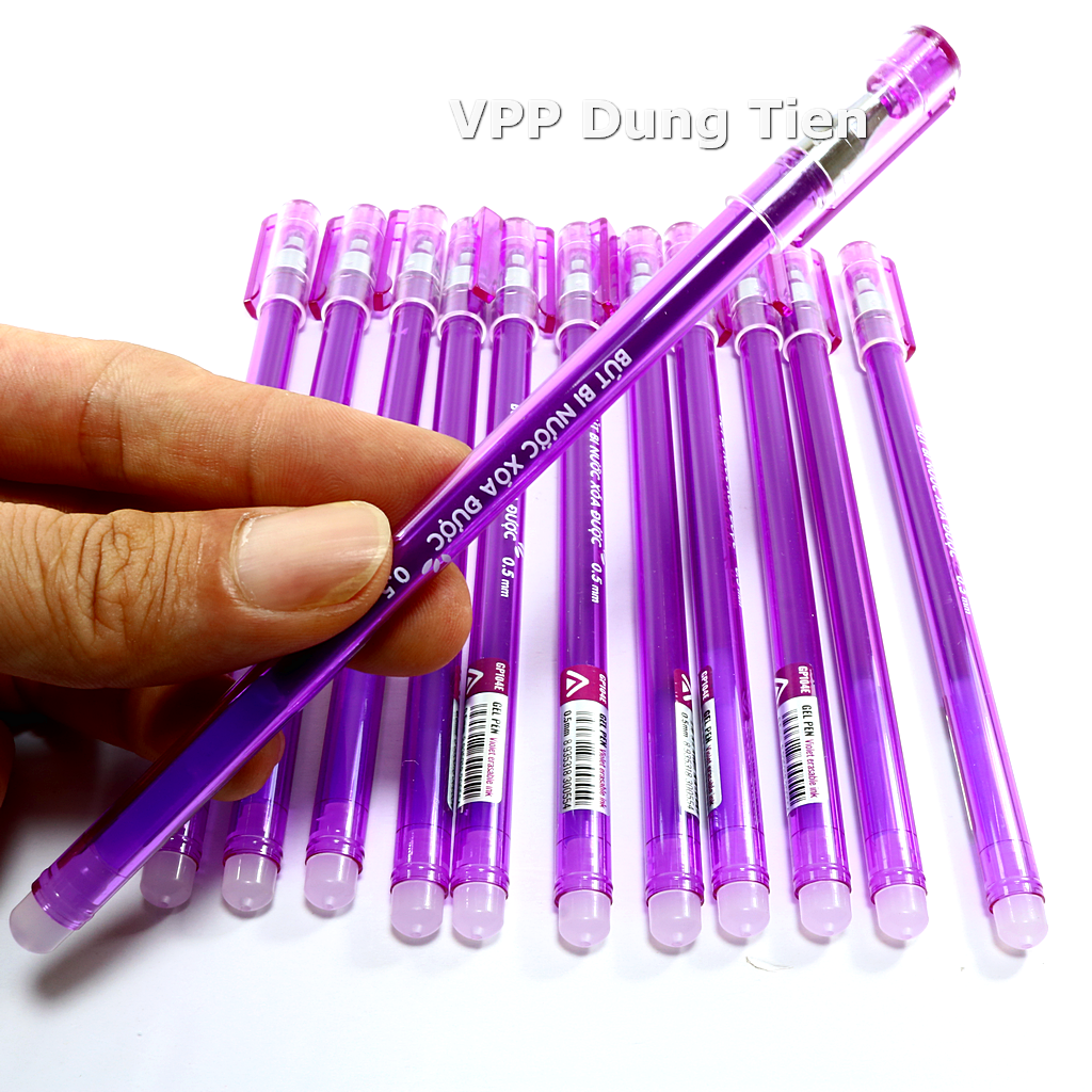 Bút gel xóa được xanh, đen, tím