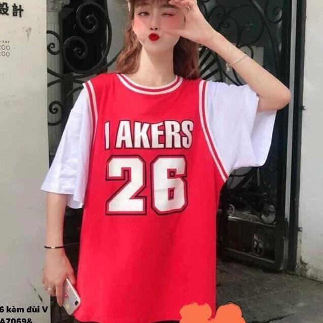 [Hoa Fashion] Áo thun nam nữ tay phối số 26 H&S Thời Trang Trẻ Trung