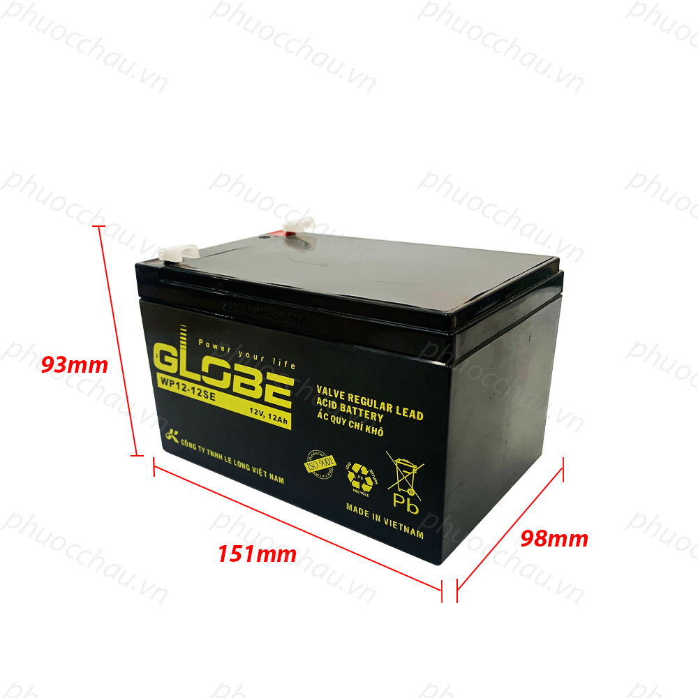 Ắc Quy Lưu Điện GLOBE WP12-12 (12V-12AH)