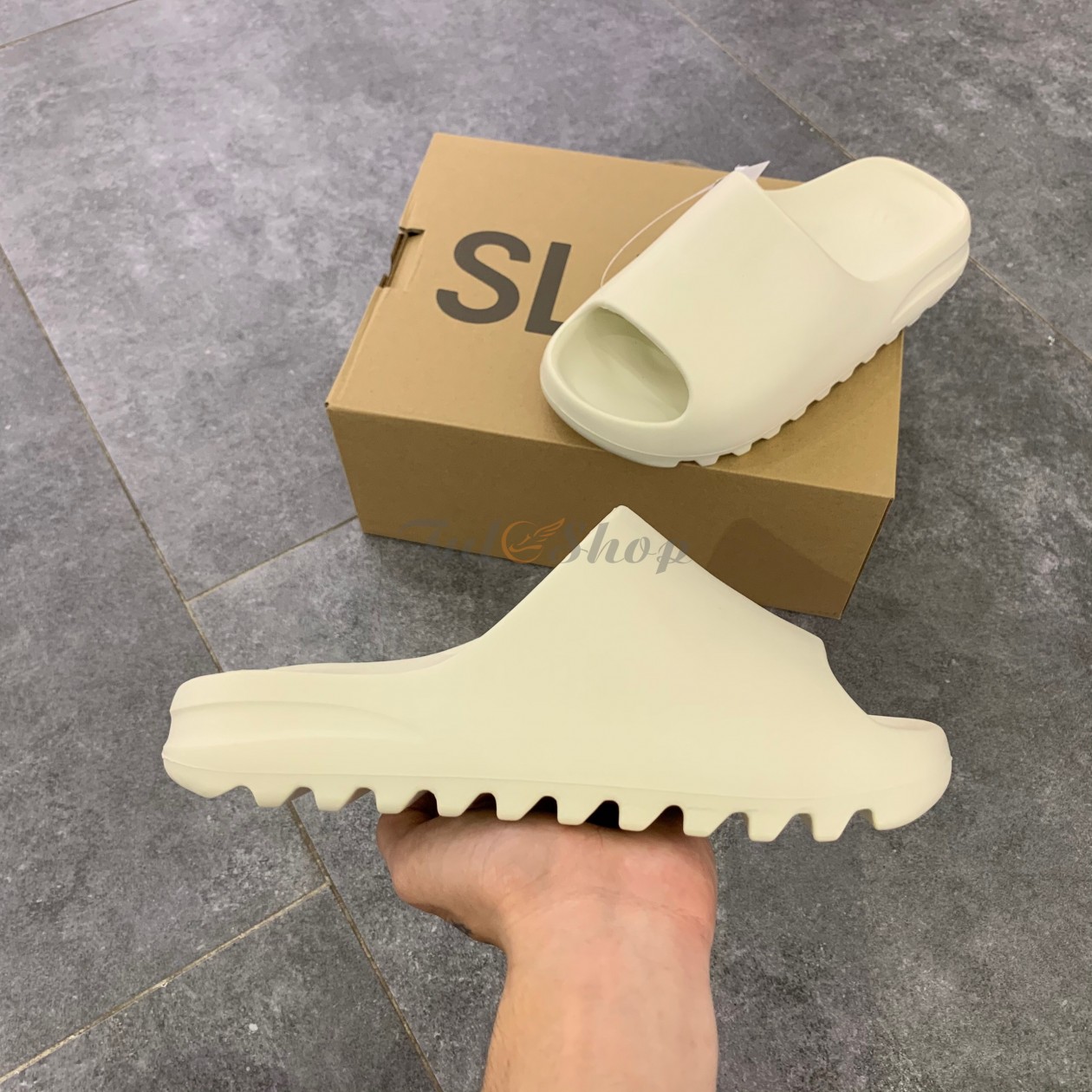 Dép Yeezy Slide Bone màu trắng ( Full box)