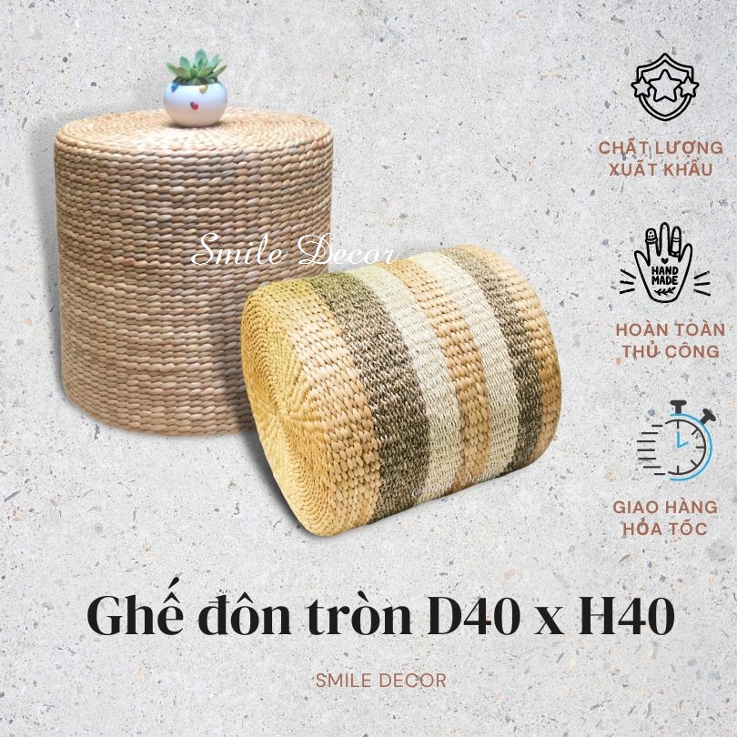 Round water hyacinth stool