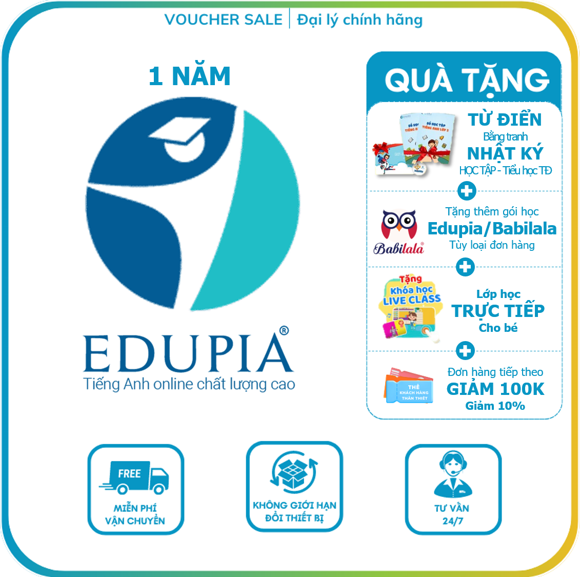 Edupia TRỌN ĐỜI Tiếng Anh Edupia tiêu chuẩn Quốc tế Tiểu học, THCS