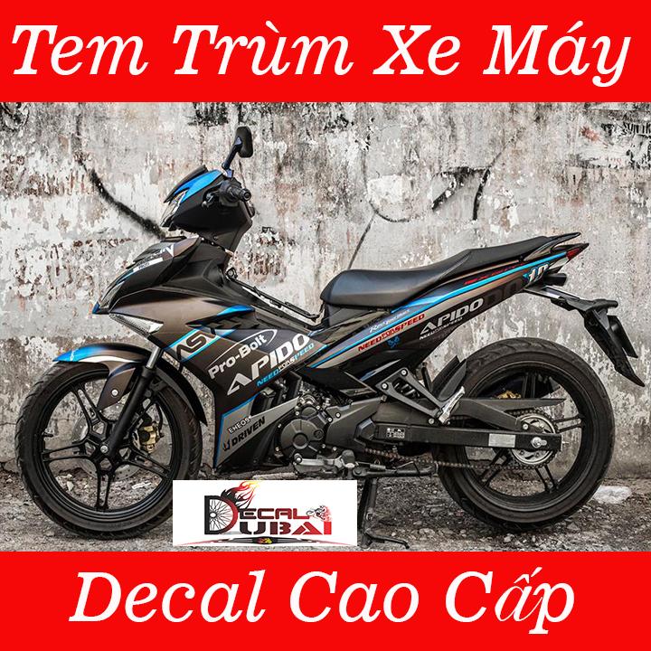 Tem Trùm Dán Xe Exciter 150 Đen Nhám Mẫu Mới