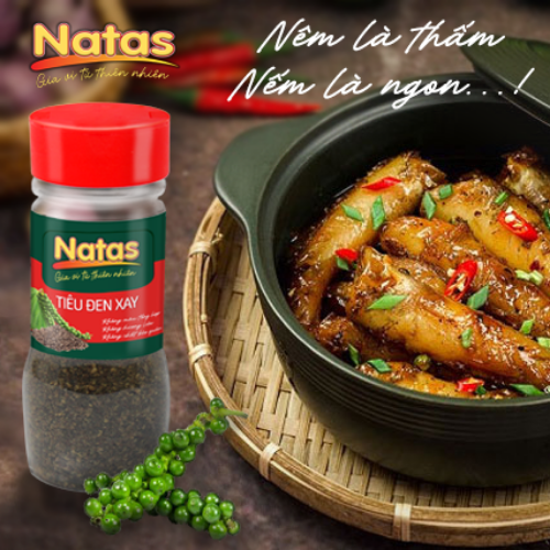 TIÊU ĐEN XAY NATAS gia vị tiện dụng (hũ 55g)