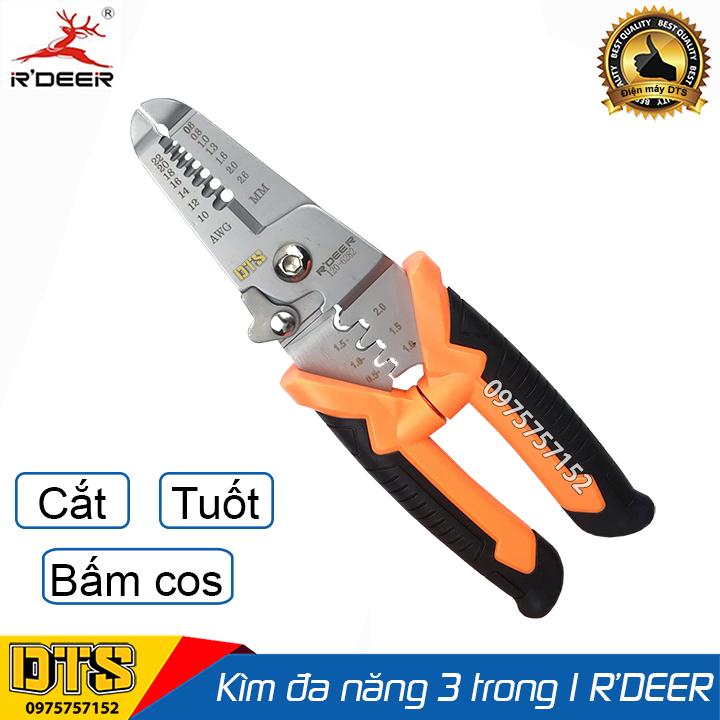 Kìm cắt dây đa năng cao cấp 3 trong 1 R'DEER 120-6282 7inch/175mm (Cắt dây-Tuốt dây-Bấm cos)