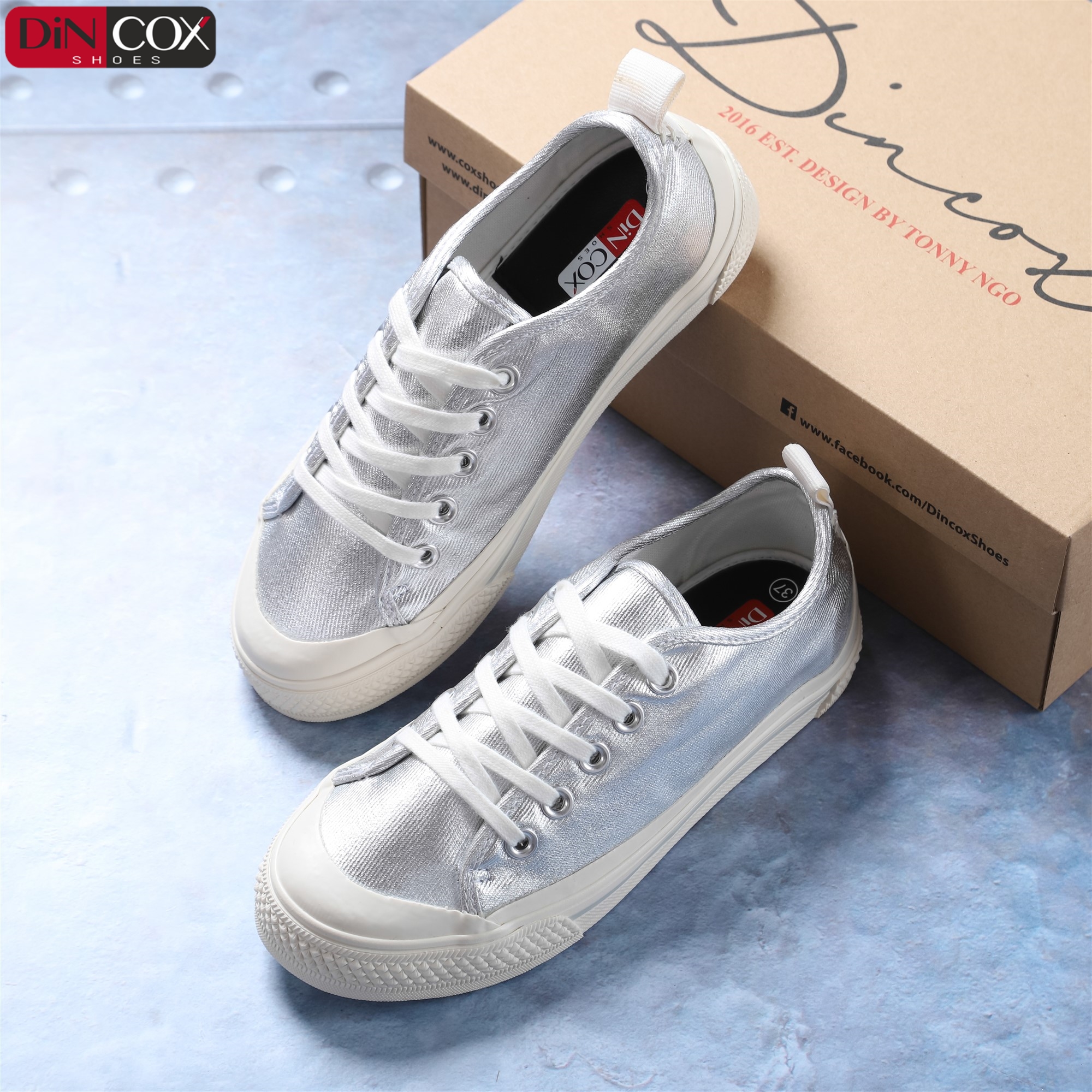 Giày Thể Thao Nữ DinCox C20 Silver