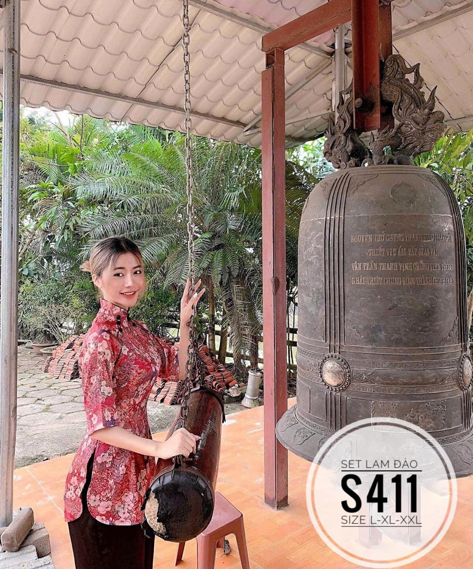 SET LỤA ĐỒ BỘ BIGSIZE LAM ĐÀO ĐI LỄ CHÙA