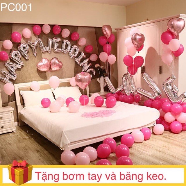 Set bóng bay trang trí phòng cưới có bộ bóng chữ LOVE size 40cm