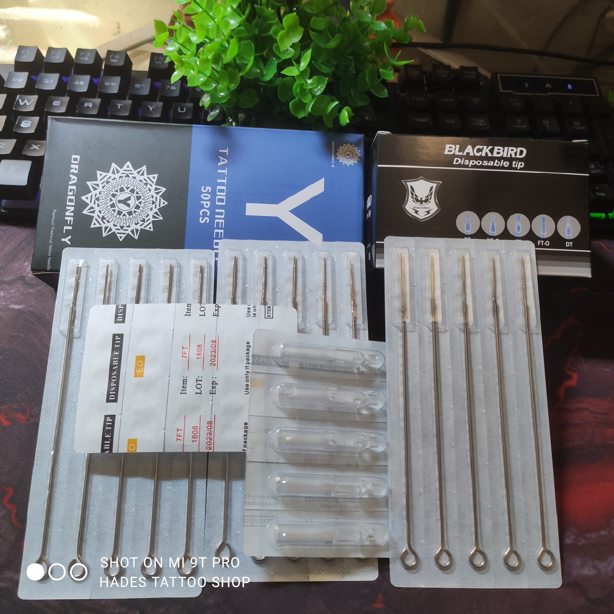 Bộ kim xăm + ngòi 3RL chạy khung Dragonfly