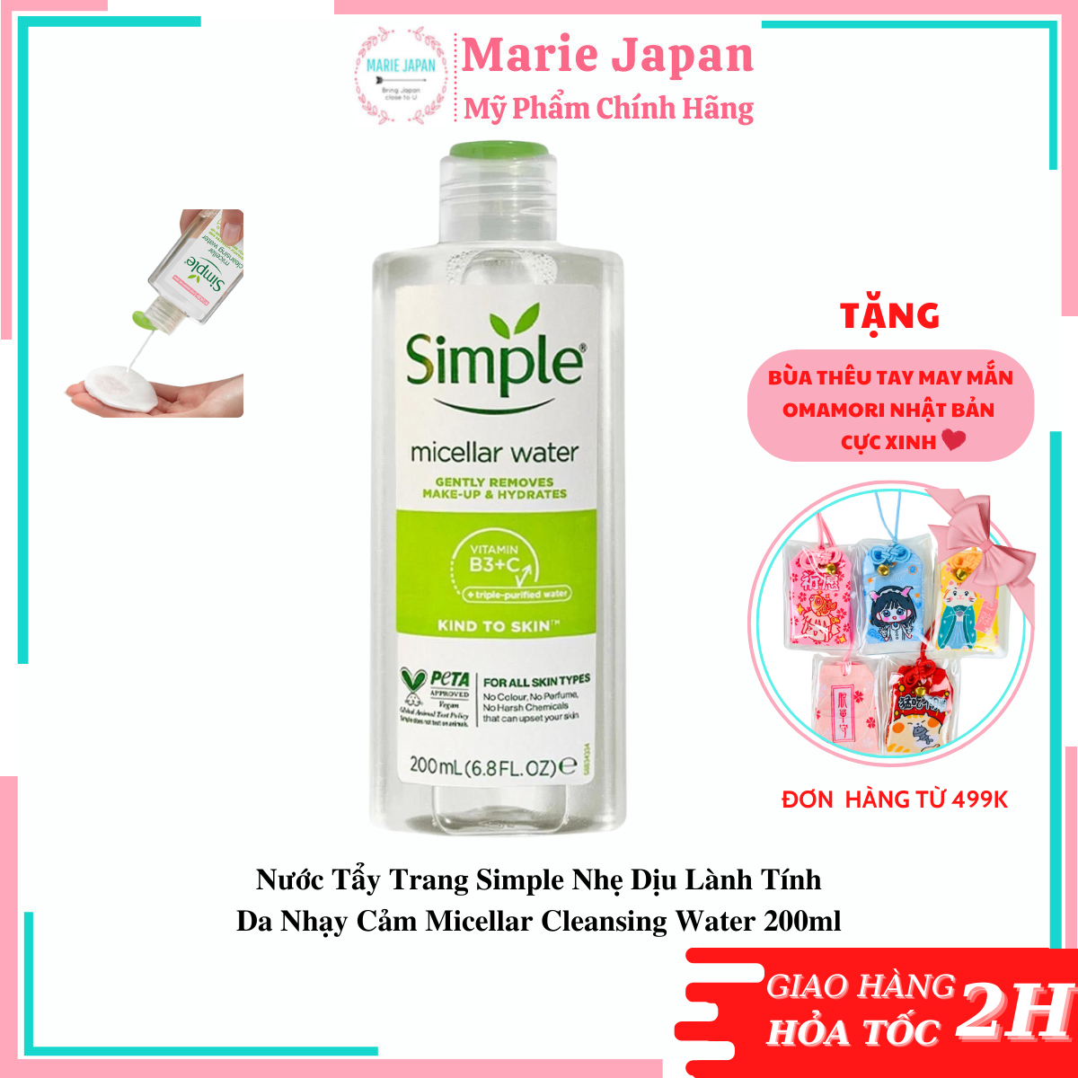 Nước Tẩy Trang Simple Micellar Cleansing Water 200ml