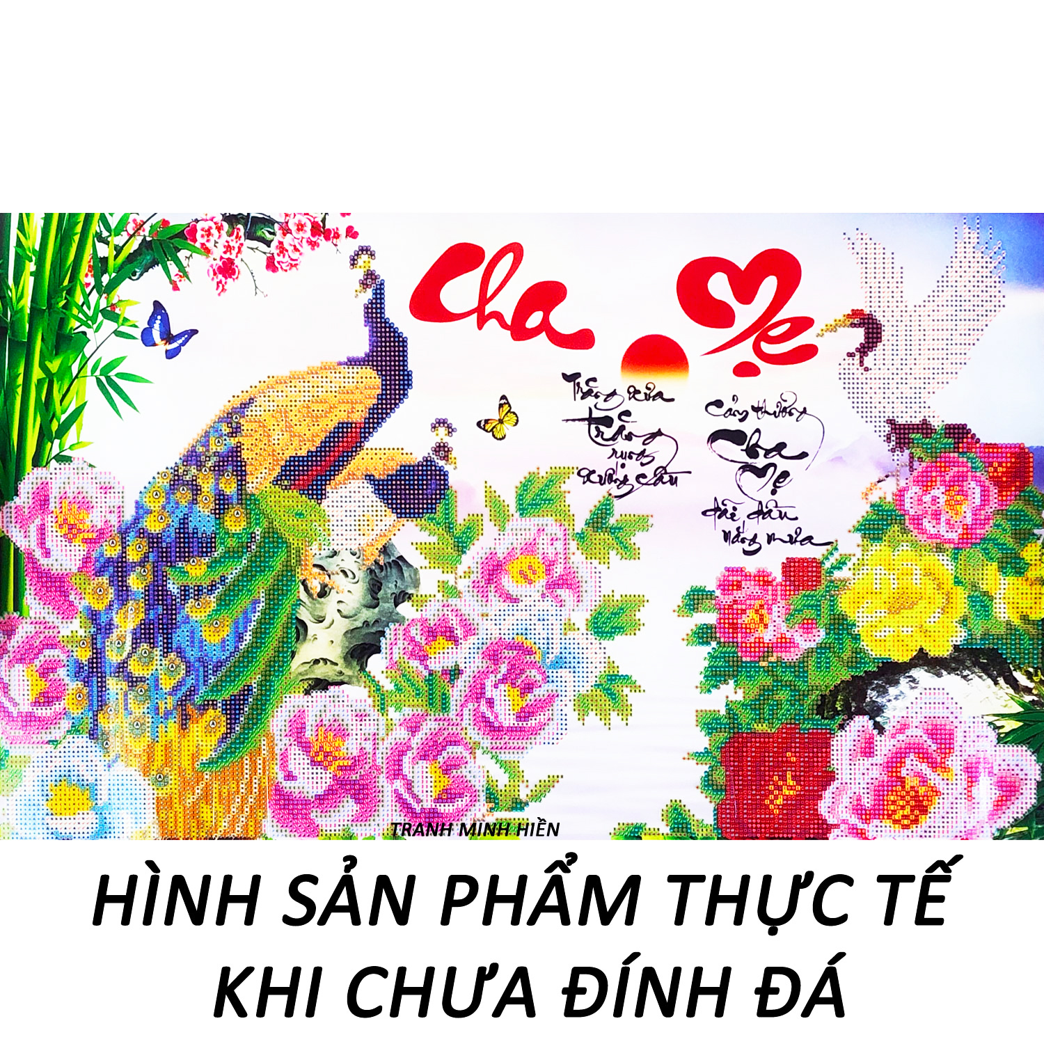 Tranh đính đá 5D - Bình Hoa Hướng Dương - Tranh Mỹ Thuật Minh Hiền