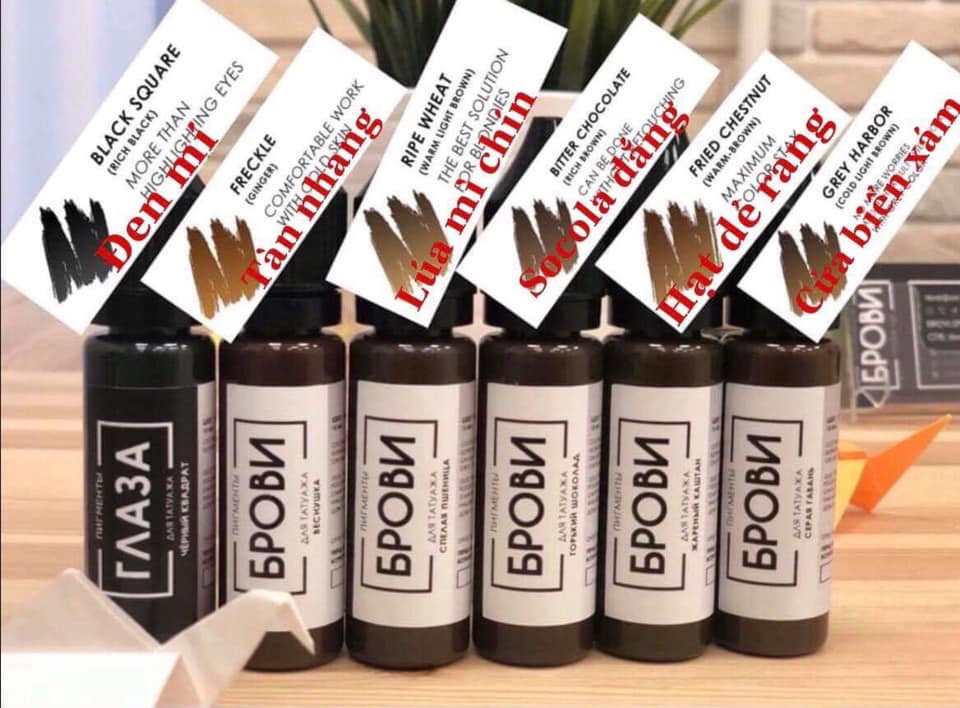 [HCM]Mực Brovi Phun Xăm Mày Môi Mí, Mực Brovi Nga