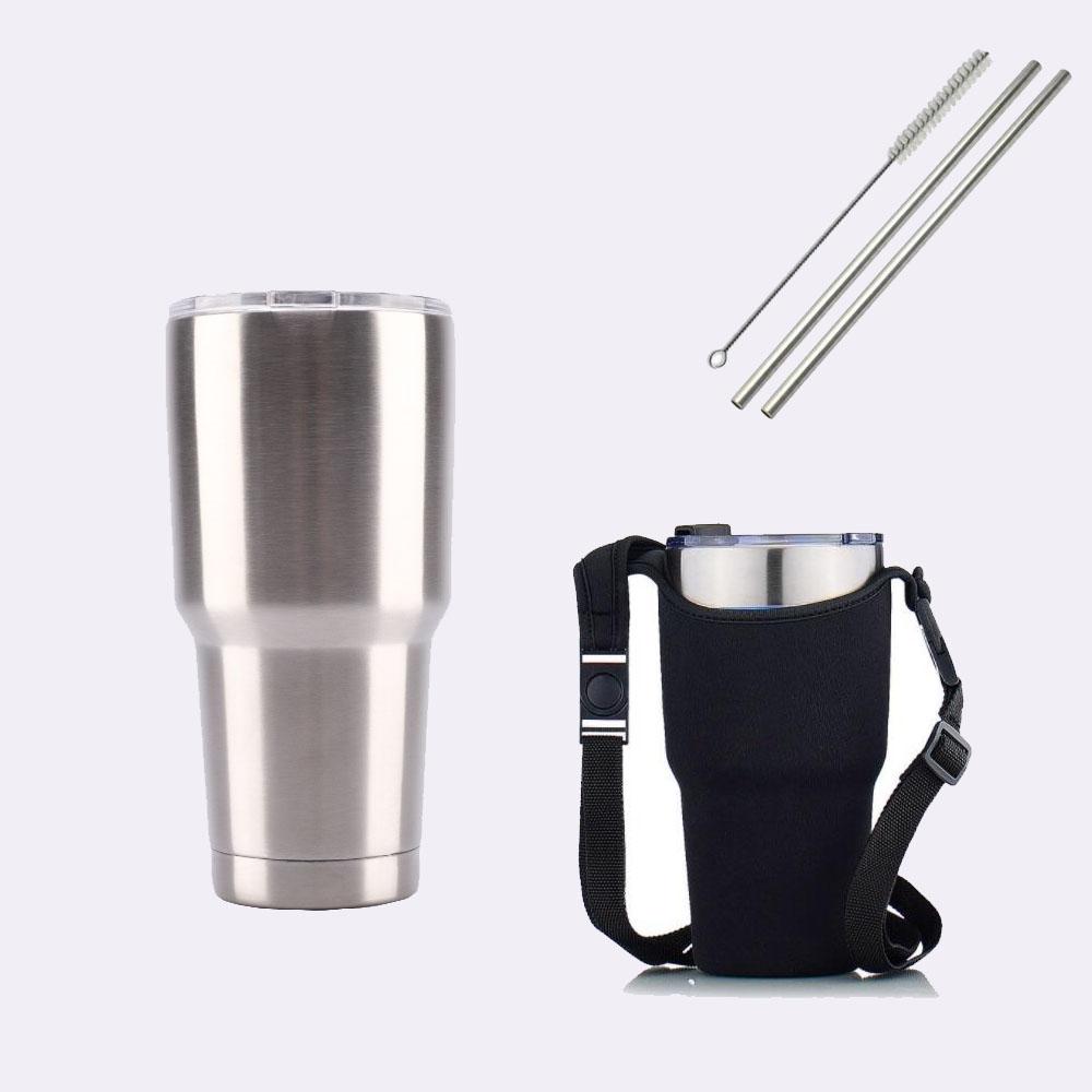 Cốc giữ nhiệt inox 304 + tặng 1 bộ ống hút + 1 túi đựng (HOT)