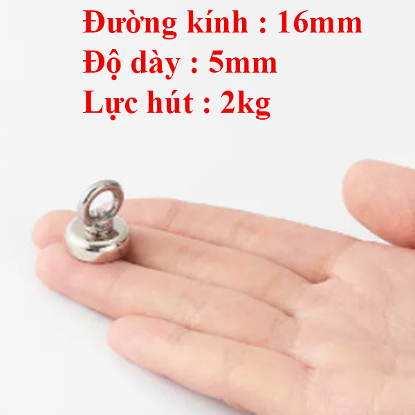 (1 Viên) Nam châm móc tròn, Nam châm cứu hộ siêu hút 16 - 42mm