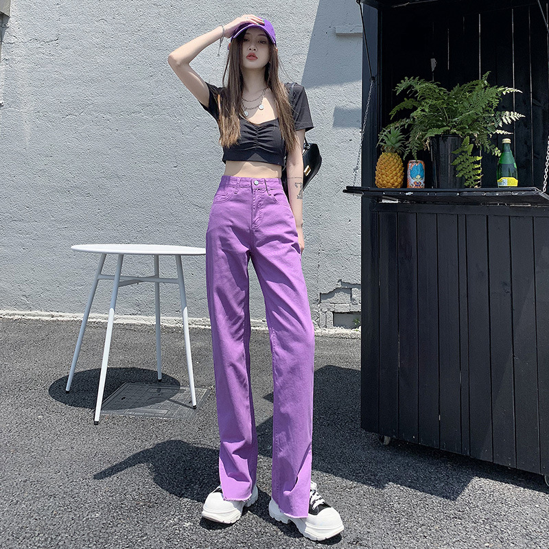 [BAGGY XẢ KHO ẢNH CUỐI] QUẦN JEANS NỮ ỐNG SUÔNG RỘNG MÀU TÍM KHÓI HOT TREND HÀNG QUẢNG CHÂU CAO CẤP GIÁ RẺ THE COOKIES JEANS