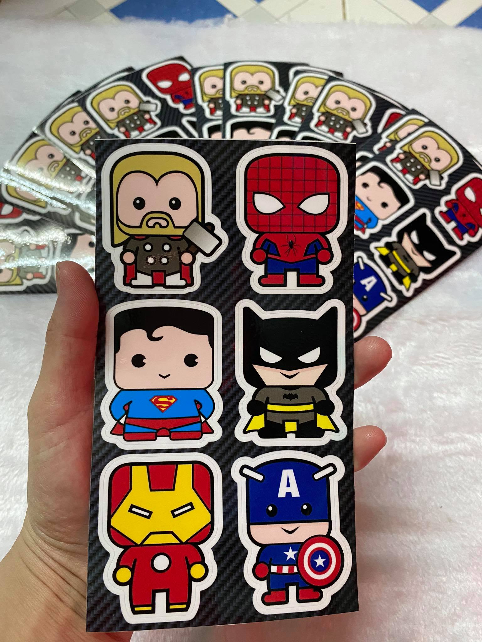 [HCM]TEM LOGO 10 x 18 NGƯỜI NHỆN Caption America Spider Man Iron Man.