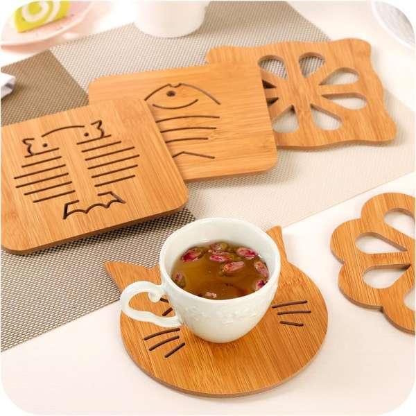 Miếng lót ly/tách/chén bằng gỗ