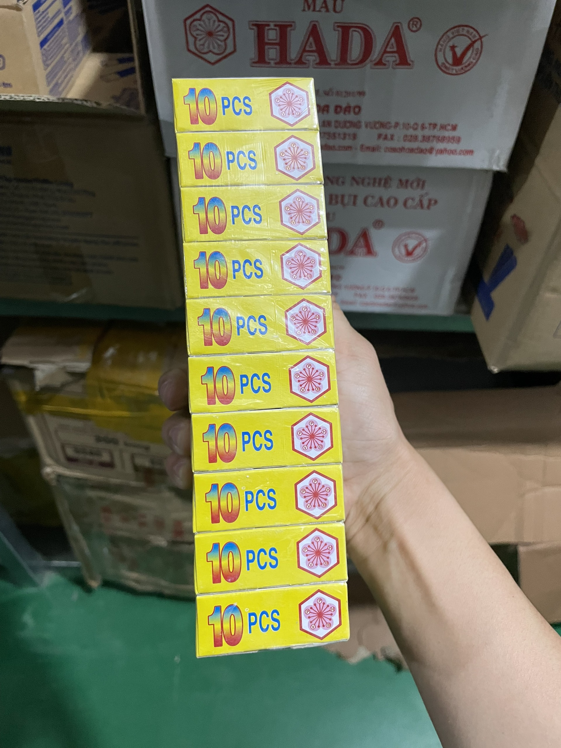 (Combo 10 Hộp) Phấn viết bảng trắng - Phấn không bụi HADA