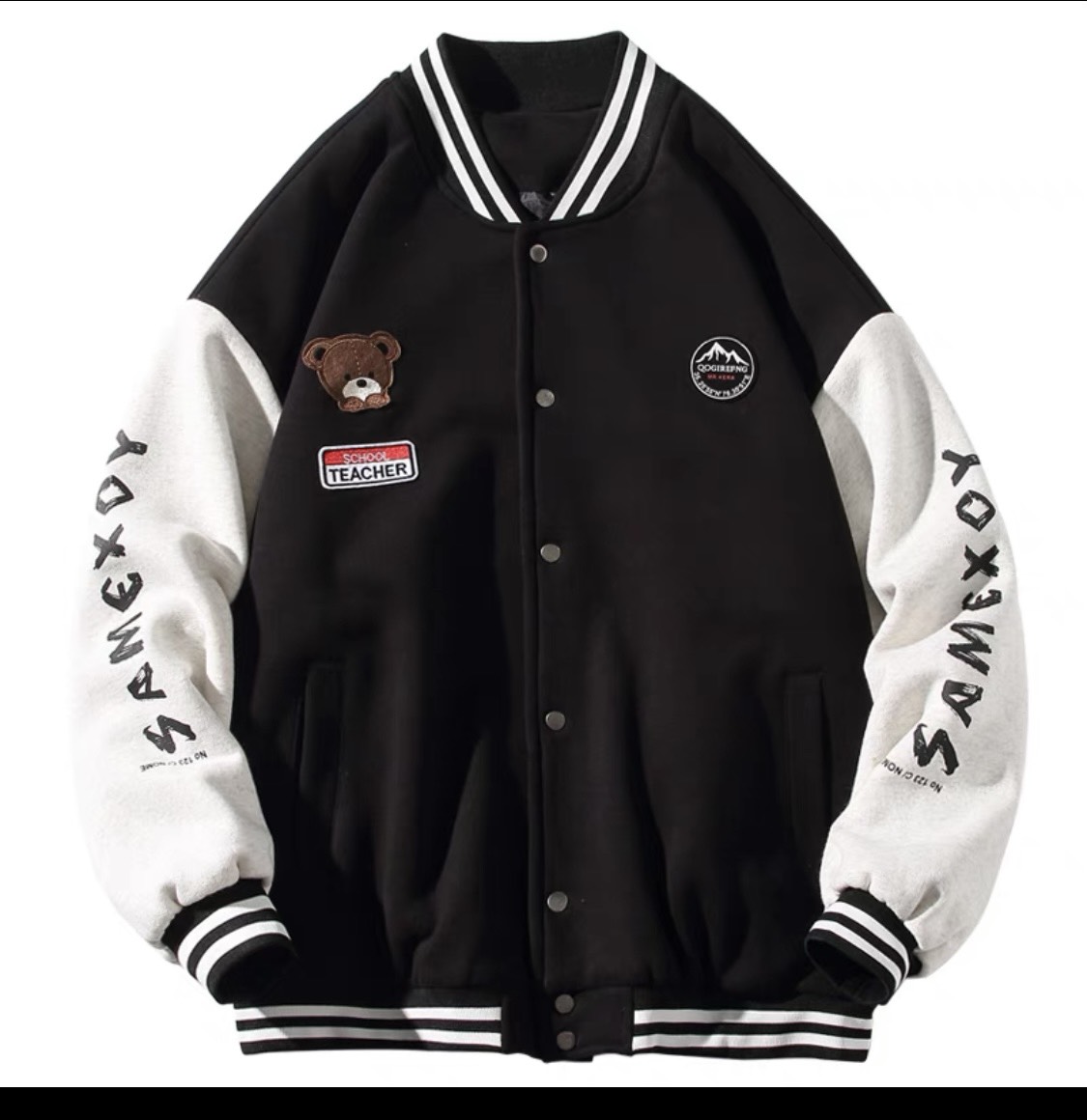 Áo Khoác Nỉ Bông Kiểu Bomber Nam Nữ Phối Số 199x Kiểu Dáng Cá Tính Mẫu Mới Hot Trend. TP