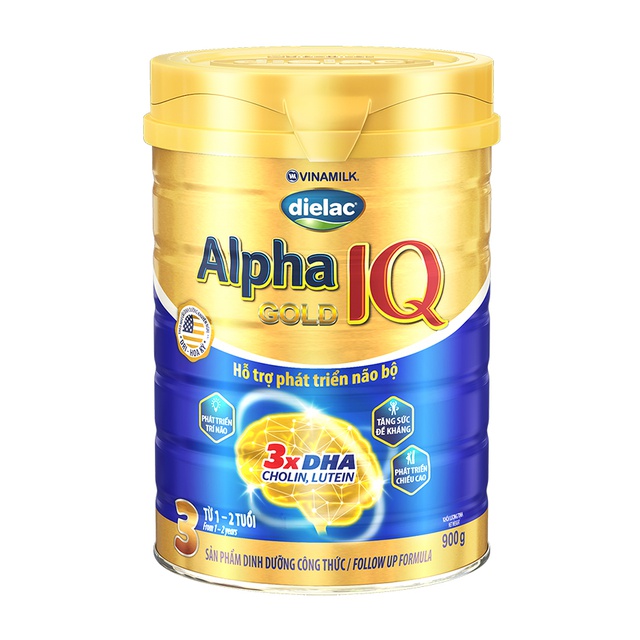 [KHÔNG MÓP] Sữa bột Dielac Alpha Gold IQ 3 hộp thiếc 900g/1500g