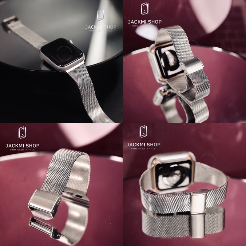 [FULL BOX] DÂY MILAN THÉP BẢN NHỎ KHÓA CÀI CHẮC CHẮN CHO APPLE WATCH SERIES 1=>6