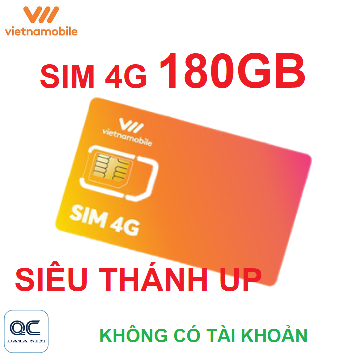 HCMSim 4G vietnamobile 180GB UP-0đ