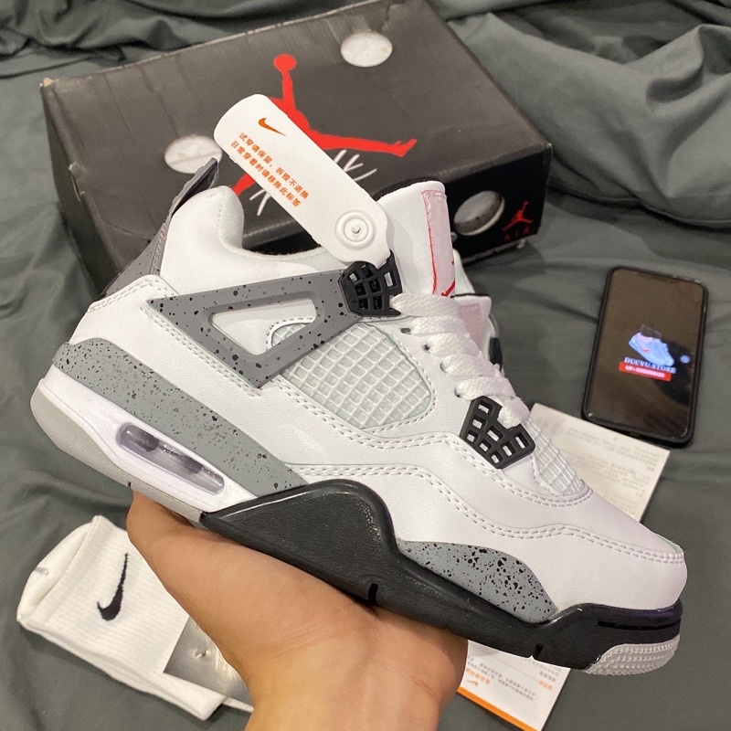 GIÀY JD4 RETRO WHITE GRAY SC [ FULL BOX + FREE SHIP ]