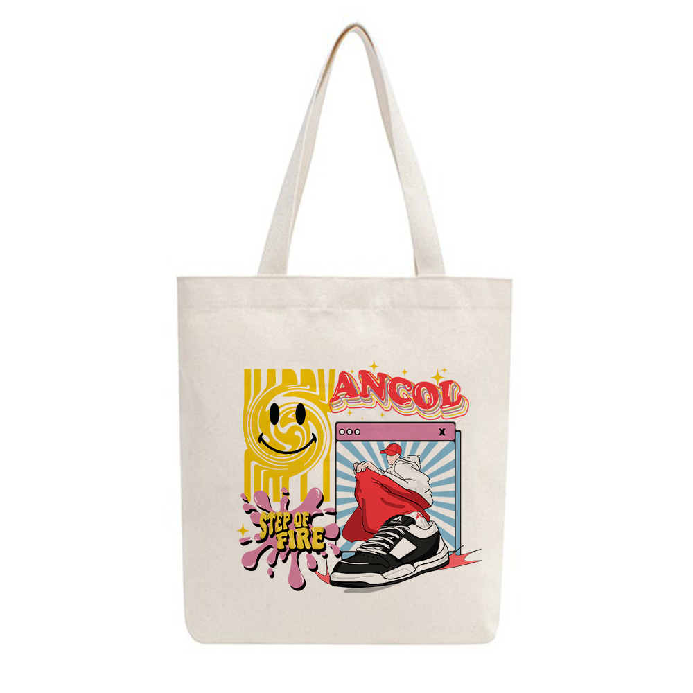 Túi tote Túi vải cotton Ancol nam nữ đeo vai phong cách thời trang Hàn Quốc