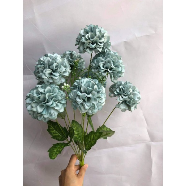 Hoa Cúc Tổ Ong 9 Bông, Thược Dược Lụa Cao cấp 045