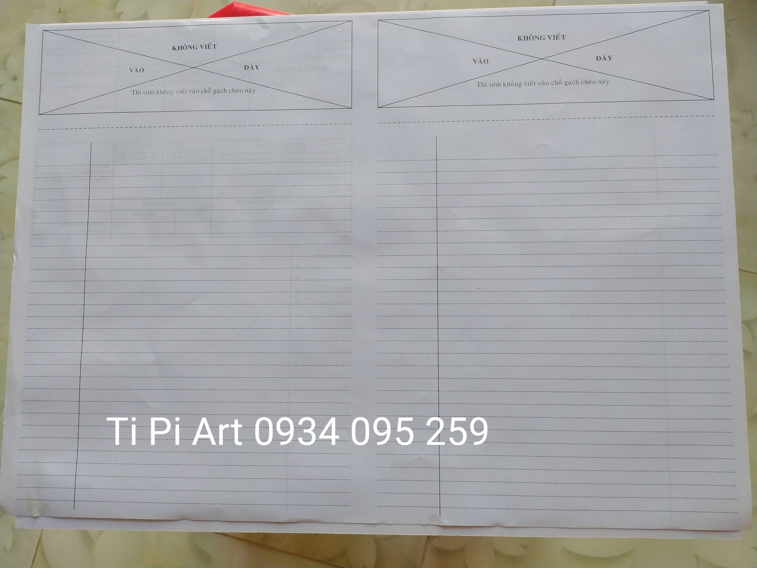 Giấy thi A3 phách ngang