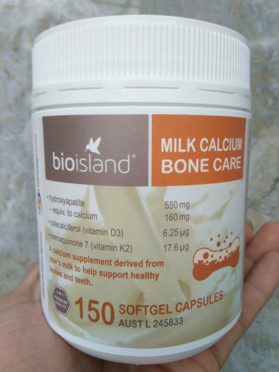 HCMHỗ trợ xương khớp Viên sữa bổ sung canxi Bio Island Milk Calcium Bone