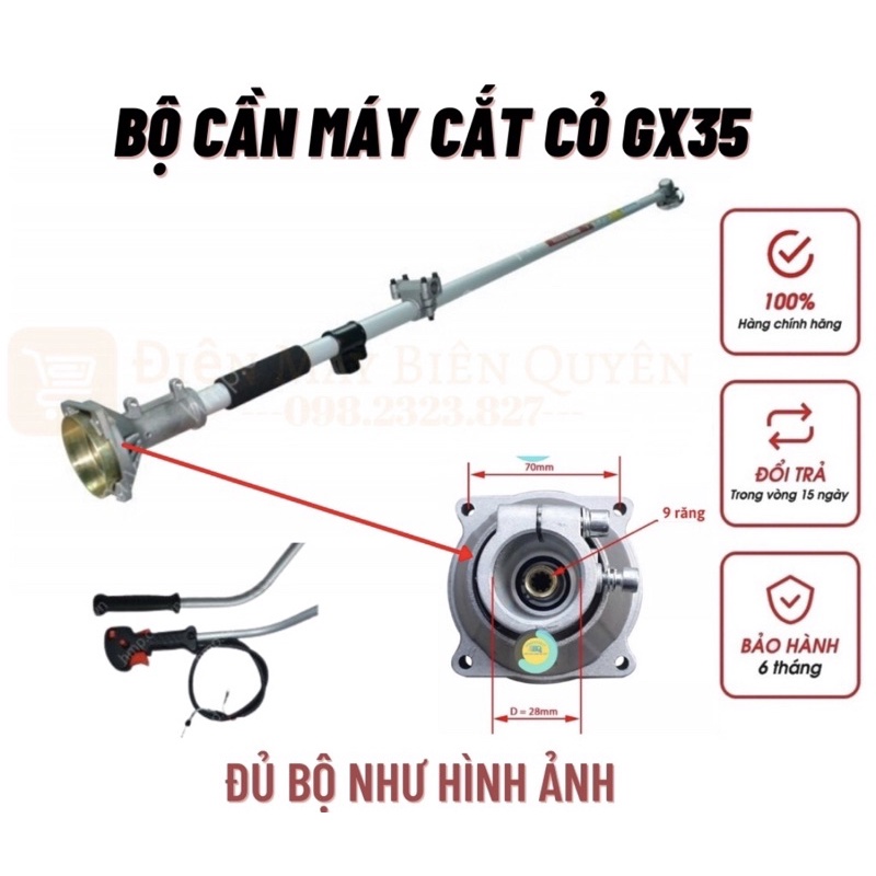 Bộ ống cần ti gắn máy cắt cỏ gx35 ống 28mm ti 9 răng