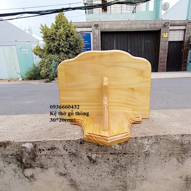 Kệ bàn thờ gỗ thông 30x20 kệ đơn - kệ thờ trang trí tượng công giáo