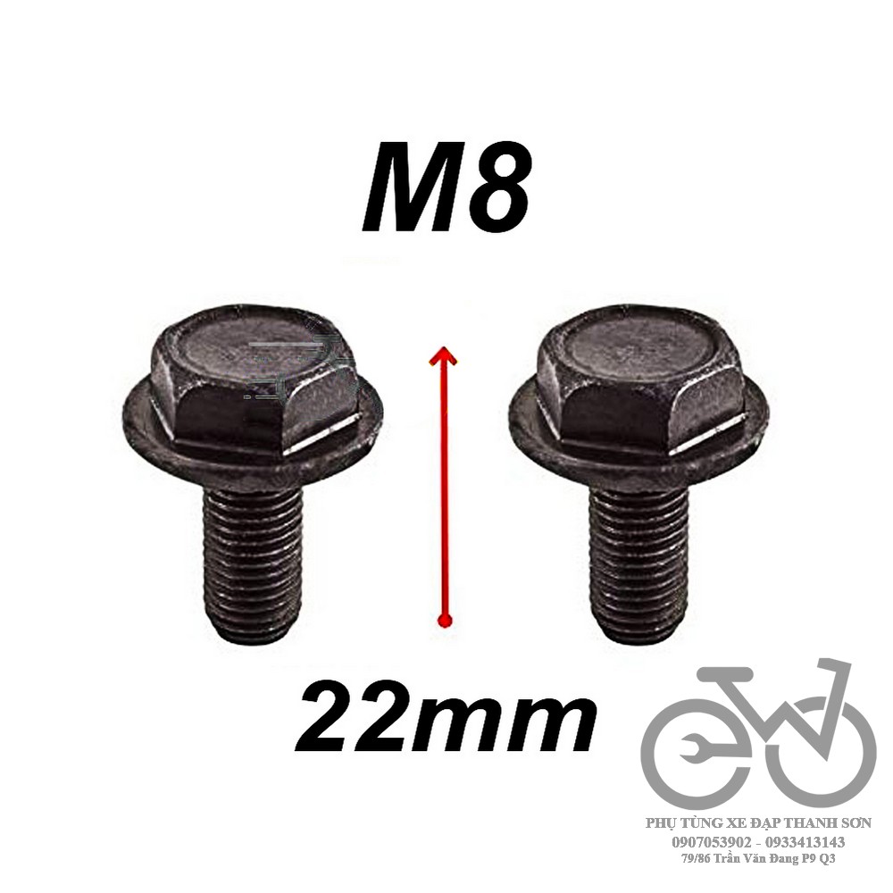 Ốc trục giữa cốt vuông xe đạp M8 x 15mm