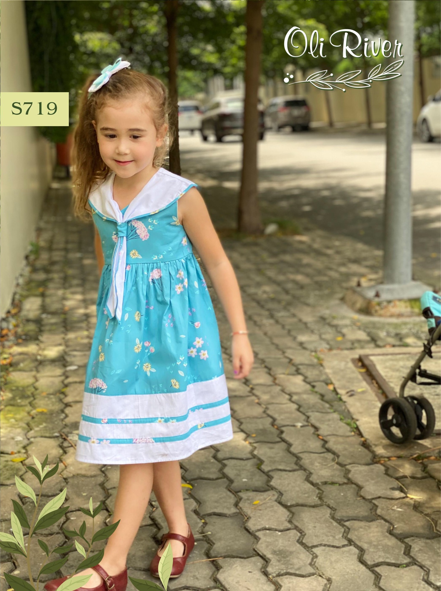 [HCM]VÁY XANH CỔ ÁO THUỶ THỦ (HÀNG HÃNG CAO CẤP)