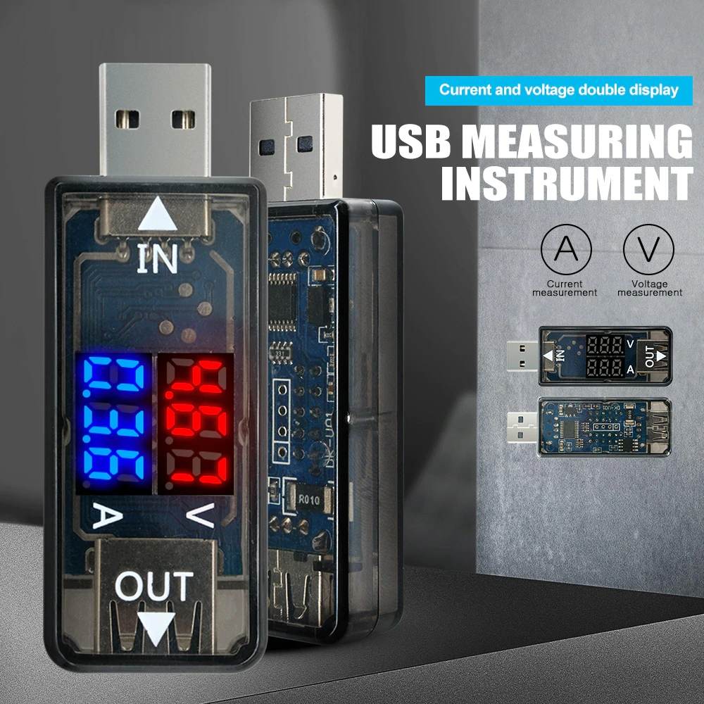 USB Voltage Current Meter Display Volt Ampere Safety Control , amperage charging current source meter when charging battery