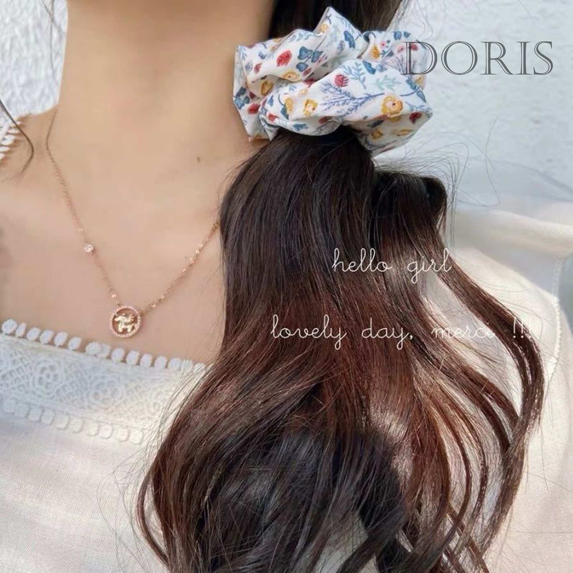 Dây cột tóc Scrunchies Hoa đáng yêu - DORIS HOUSE