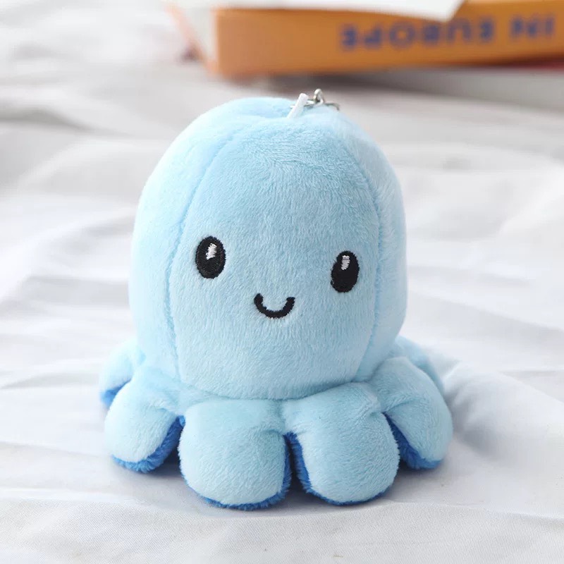 Bạch tuộc cảm xúc bông, mini, móc khóc 10cm