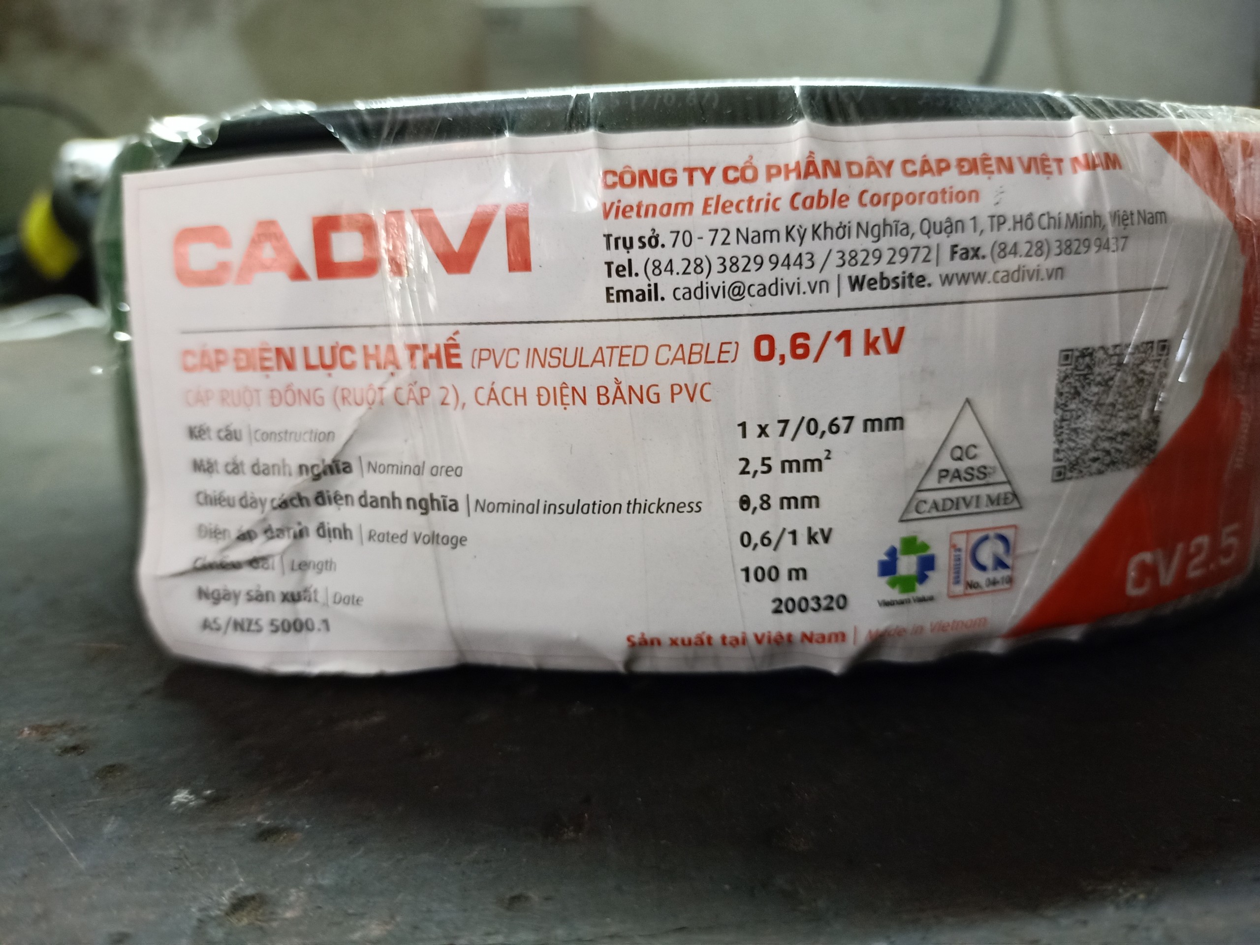 DÂY CÁP ĐIỆN CADIVI 2.5