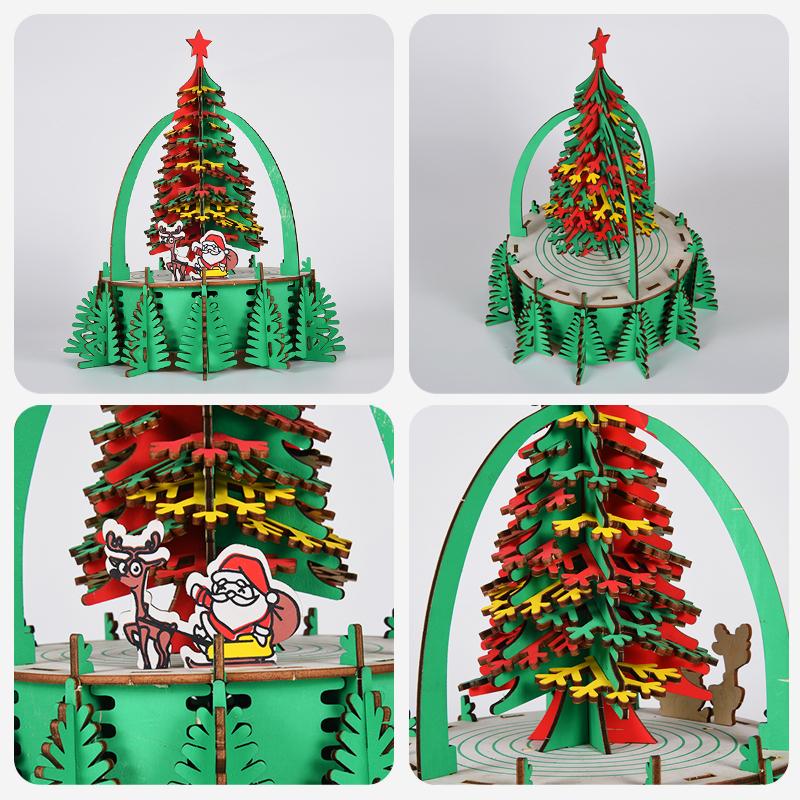 Đồ chơi lắp ráp gỗ 3D Mô hình Cây thông Noel Christmas Tree Laser