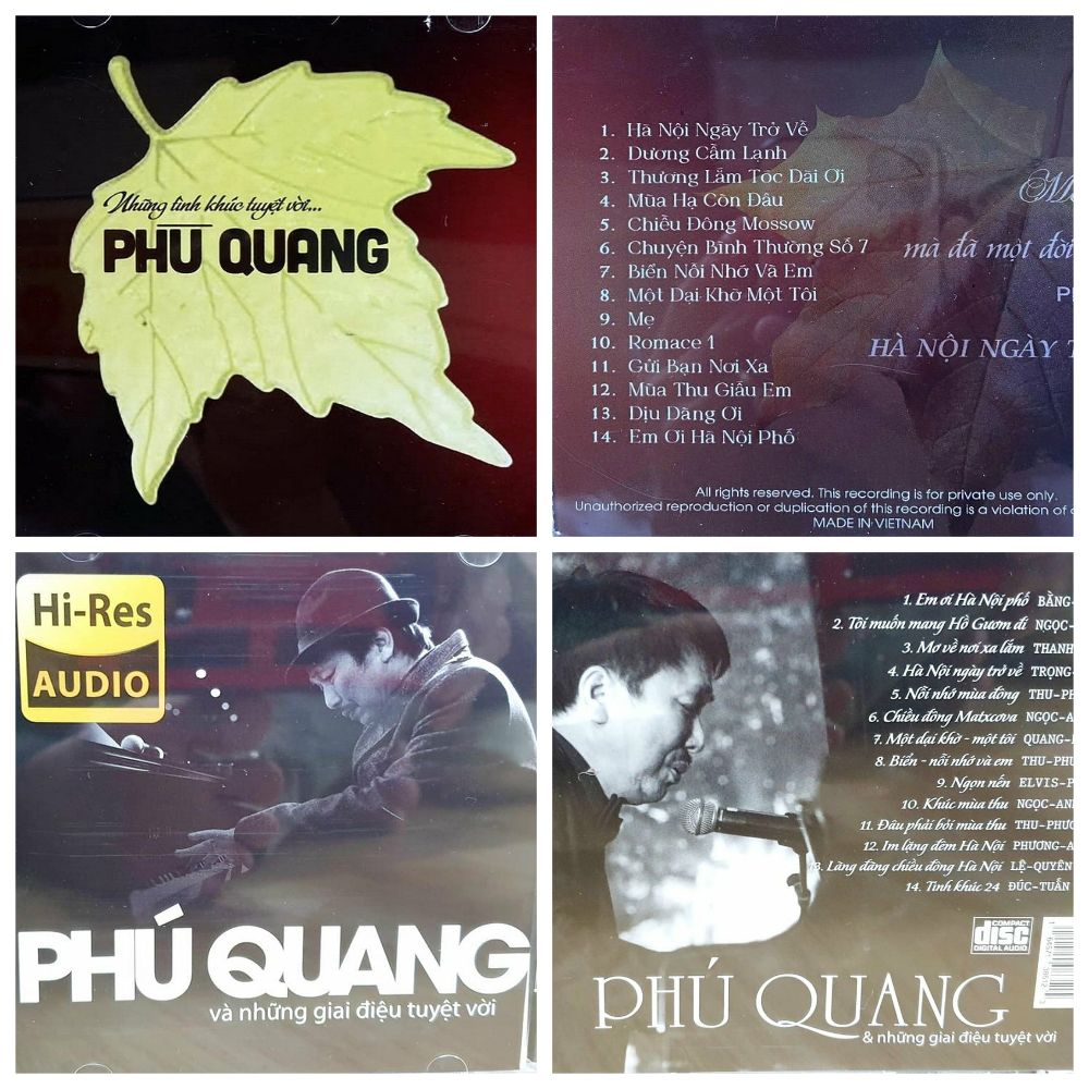 Bộ 2 đĩa cd ca khúc phú quang tuyển chọn