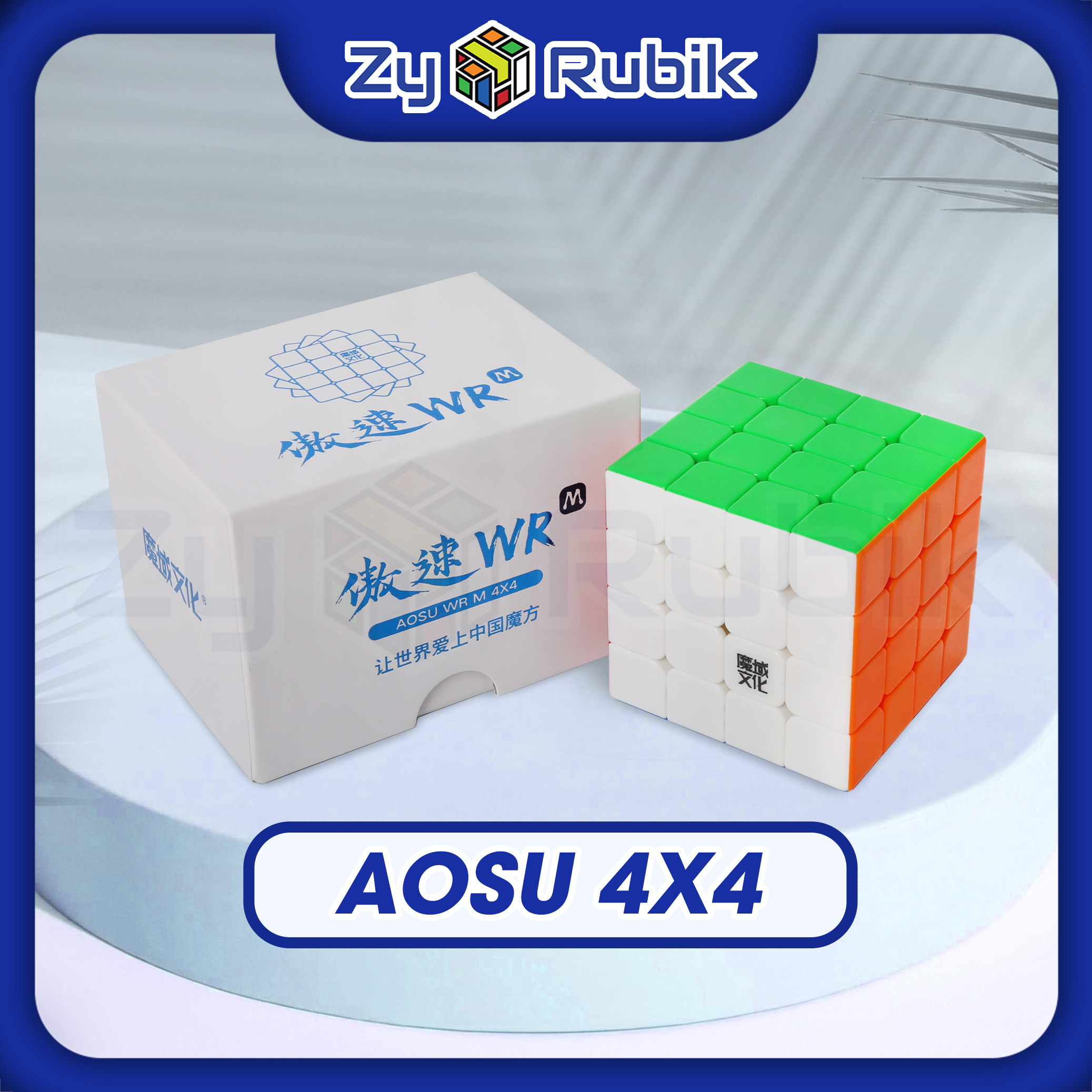 Rubik's cube 4x4 moyu aosu wrm 4x4 borderless stickerless with magnet-rubik's cube magnet moyu aosu wrm 2021-zyo rubik's cube
