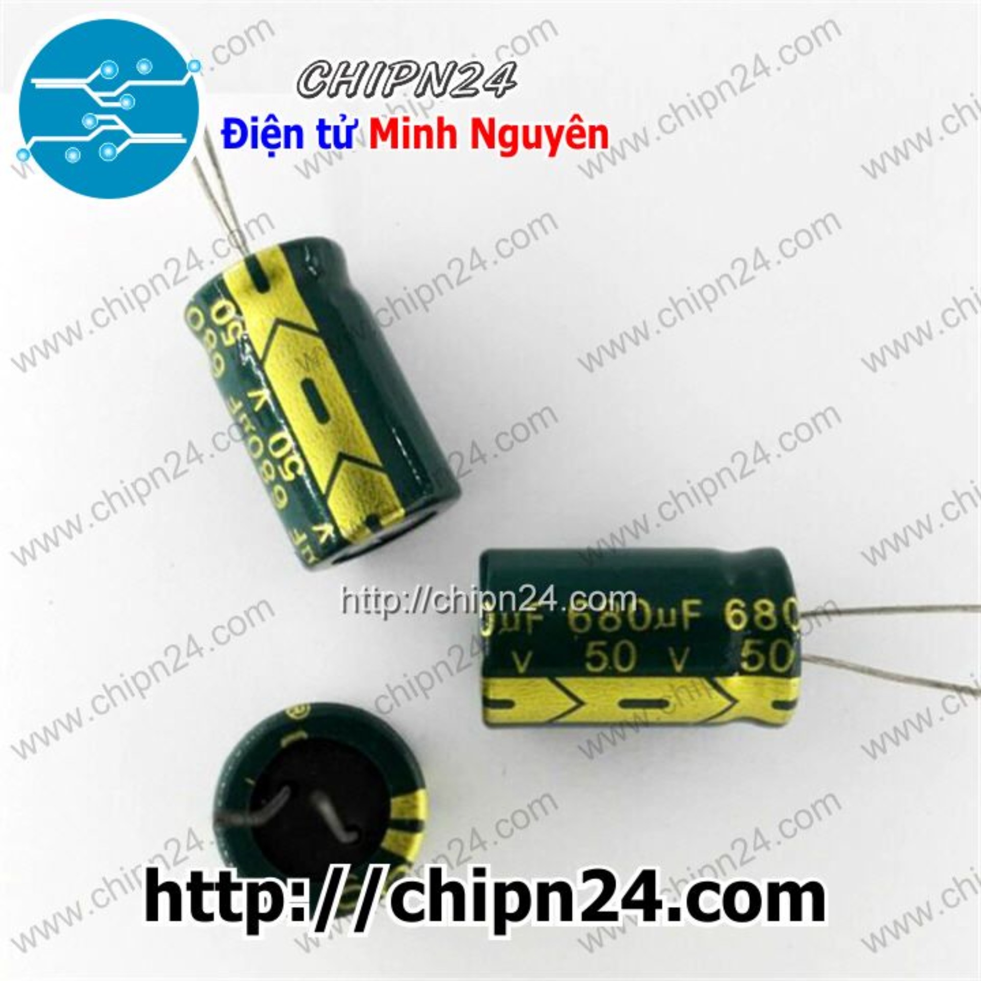 Tụ hóa 680uf 50v xanh lá tần số cao
