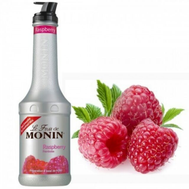 Monin Raspberry Puree 1L-Mứt sệt Monin Raspberry Puree 1L- Mứt monin phúc bồn tử chai 1L