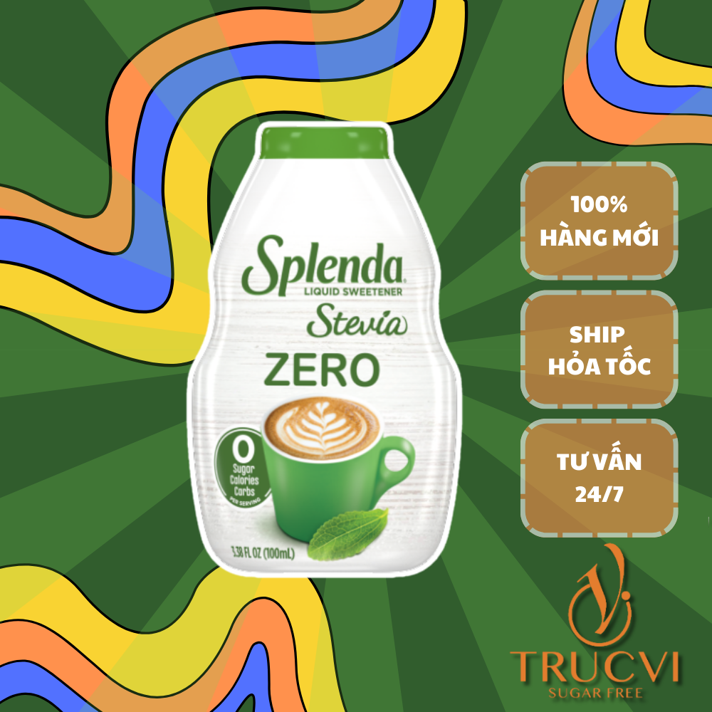 Đường kiêng Splenda Stevia liquid( dạng lỏng) 0 calo( eat clean, keto, tiểu đường)