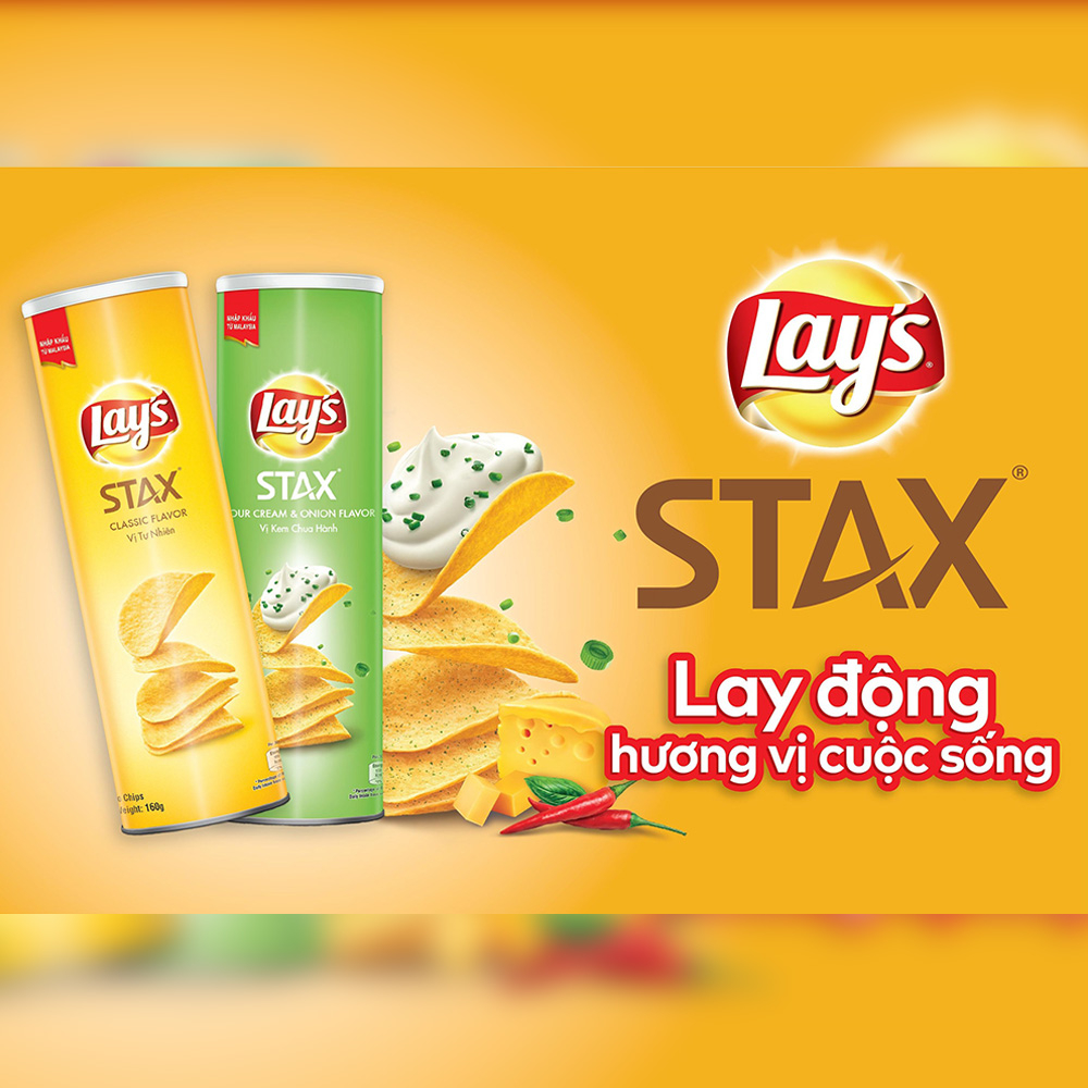 Snack Khoai Tây Lay's STAX lon 105g nhiều vị