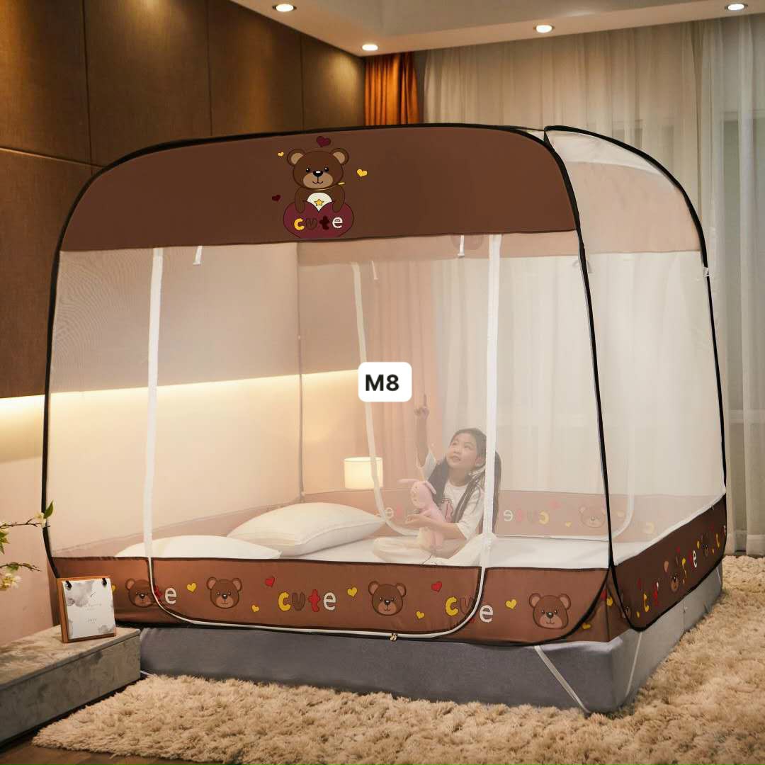 Mùng ngủ.mùng xếp gọn thông minh 1m8x2m màn ngủ chụp tự bung sợi thép siêu to mùng xếp gấp gọn tiện lợi màn chụp gấp gọn đỉnh vuông chân viền- mùng tự bung - màn phòng ngủ