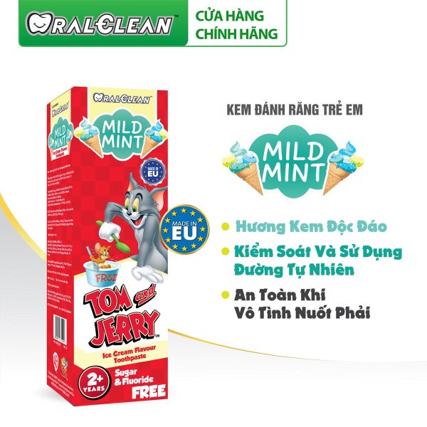 Kem đánh răng trẻ em Oral Clean Tom&Jerry Mild Mint 75ml