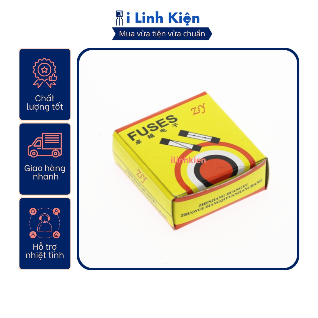 Cầu chì ống thủy tinh 1a/2a/3a/4a/5a/6a/7a/8a/10a/15a/20a/25a/30a 6x30mm túi 10 con